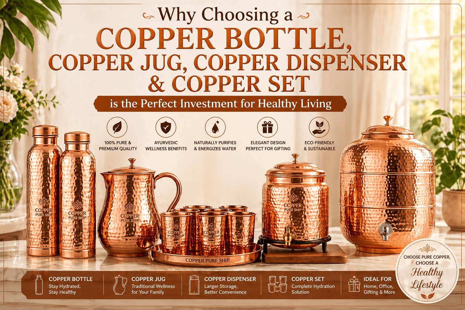Why Choosing a Copper Bottle, Copper Jug, Copper Dispenser & Copper Set is the Perfect Investment for Healthy Living - Copperpureship