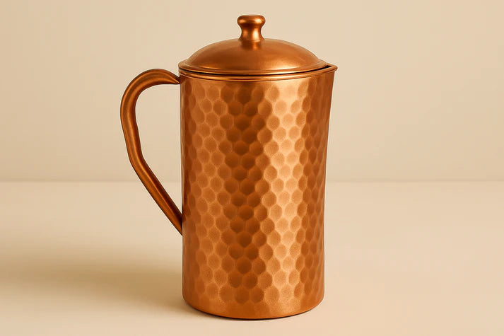 Pure Copper Drinkware Set – Jug, Bottle & 4 Glasses | Ayurvedic Wellness Kit
