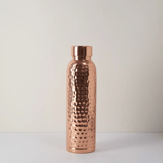 Hammered Pure Copper Water Bottle – 950ml | Handcrafted & Ayurvedic
