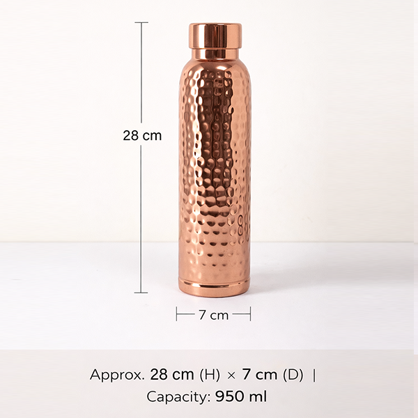 Premium Hammered Pure Copper Drinkware Set with Jug, Bottle & 4 Glasses