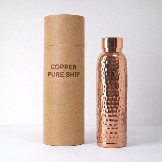 Hammered Pure Copper Water Bottle – 950ml | Handcrafted