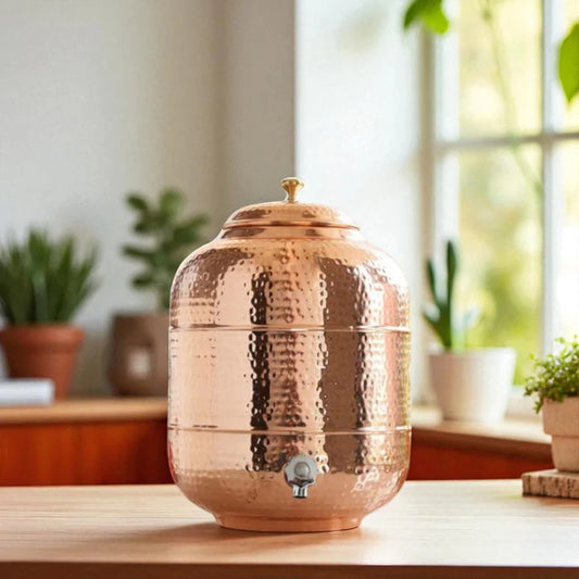 Pure Copper Hammered Water Dispenser | 5-Litres