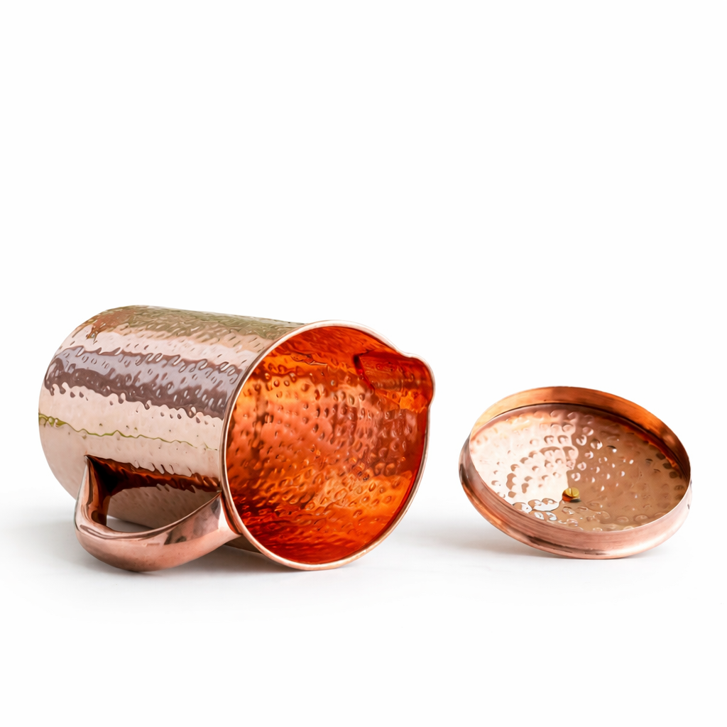 Hand-Hammered Copper Water Jug – 1.5L | CopperPureShip