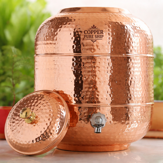 Pure Copper Hammered Water Dispenser | 5-Litres