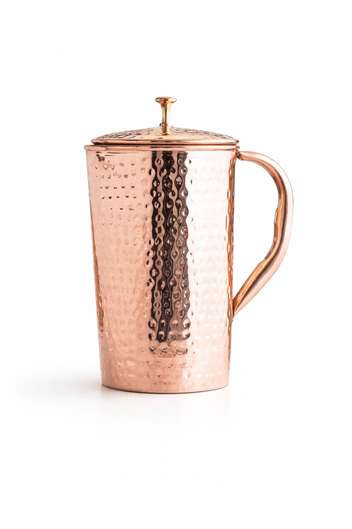 Hand-Hammered Copper Water Jug – 1.2L | CopperPureShip - Copperpureship