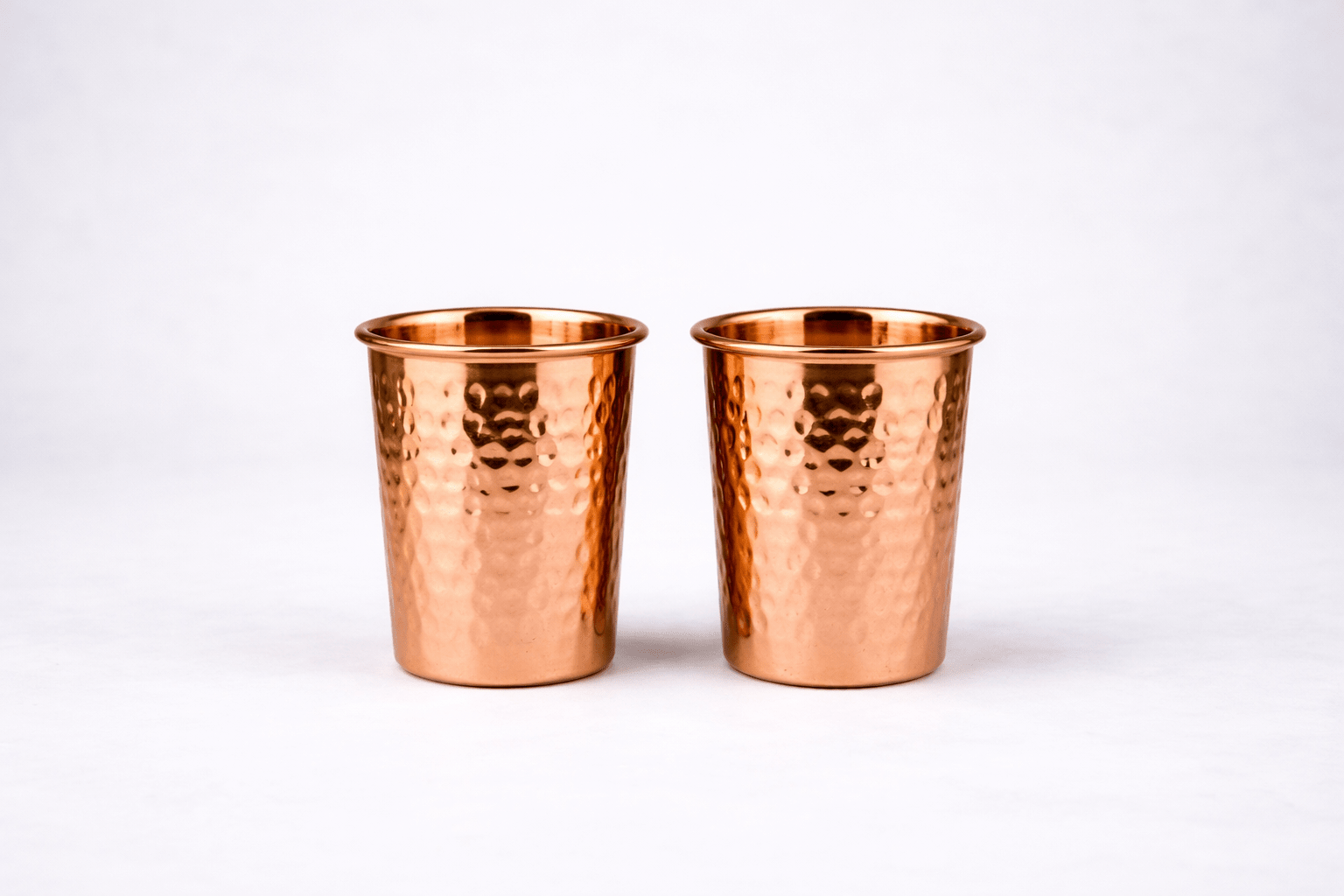 Premium Hand-Hammered Pure Copper Gift Set (2 Bottles & 2 Glasses) | CopperPureShip - Copperpureship