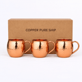 Premium Handcrafted 99.99% Pure Copper Moscow Mule Mug Set – Set of 3 | CopperPureShip - Copperpureship